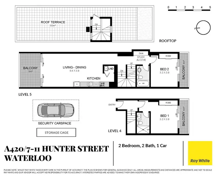 Floorplan of Homely apartment listing, A420/7-11 Hunter Street, Waterloo NSW 2017