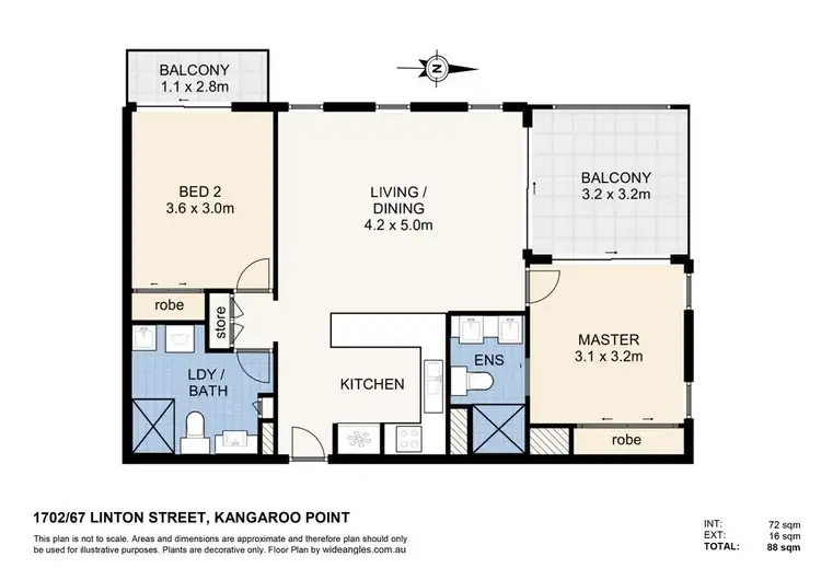 Floorplan of Homely apartment listing, 1702/67 Linton Street, Kangaroo Point QLD 4169