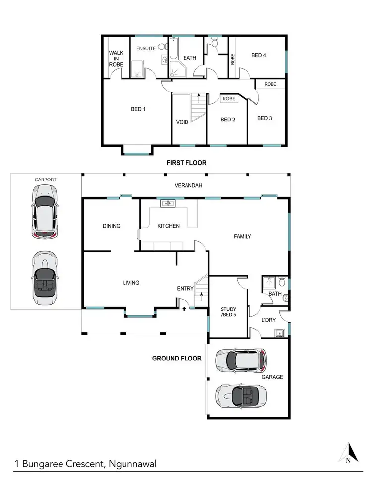 Floorplan of Homely house listing, 1 Bungaree Crescent, Ngunnawal ACT 2913