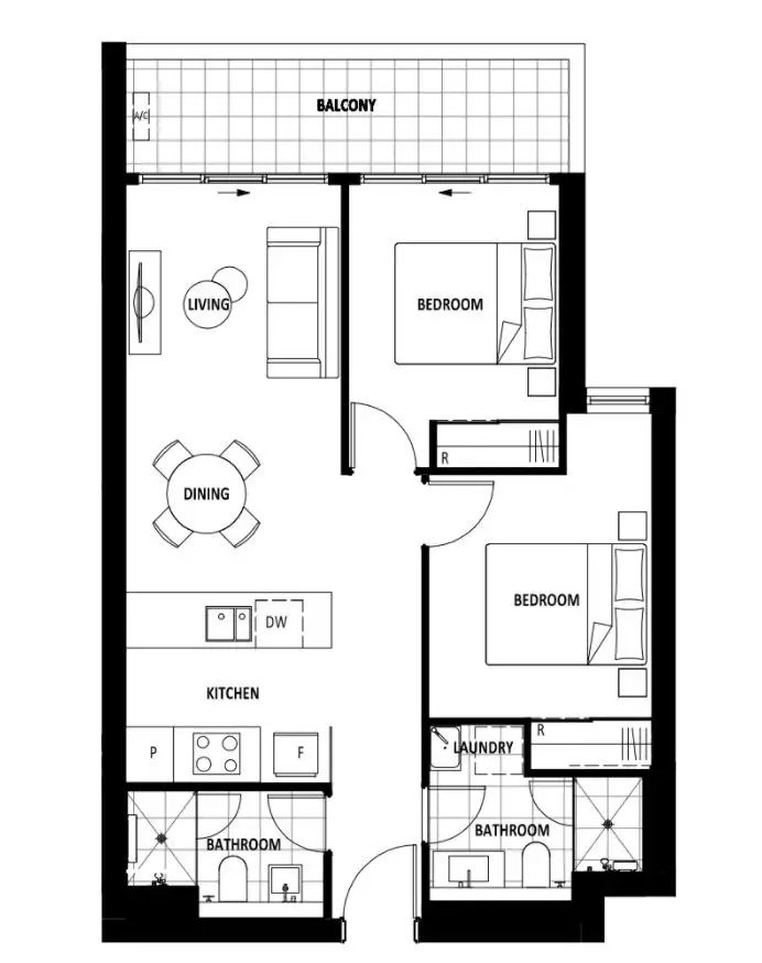 Floorplan of Homely apartment listing, 512/132 Aspen Village, Greenway ACT 2900