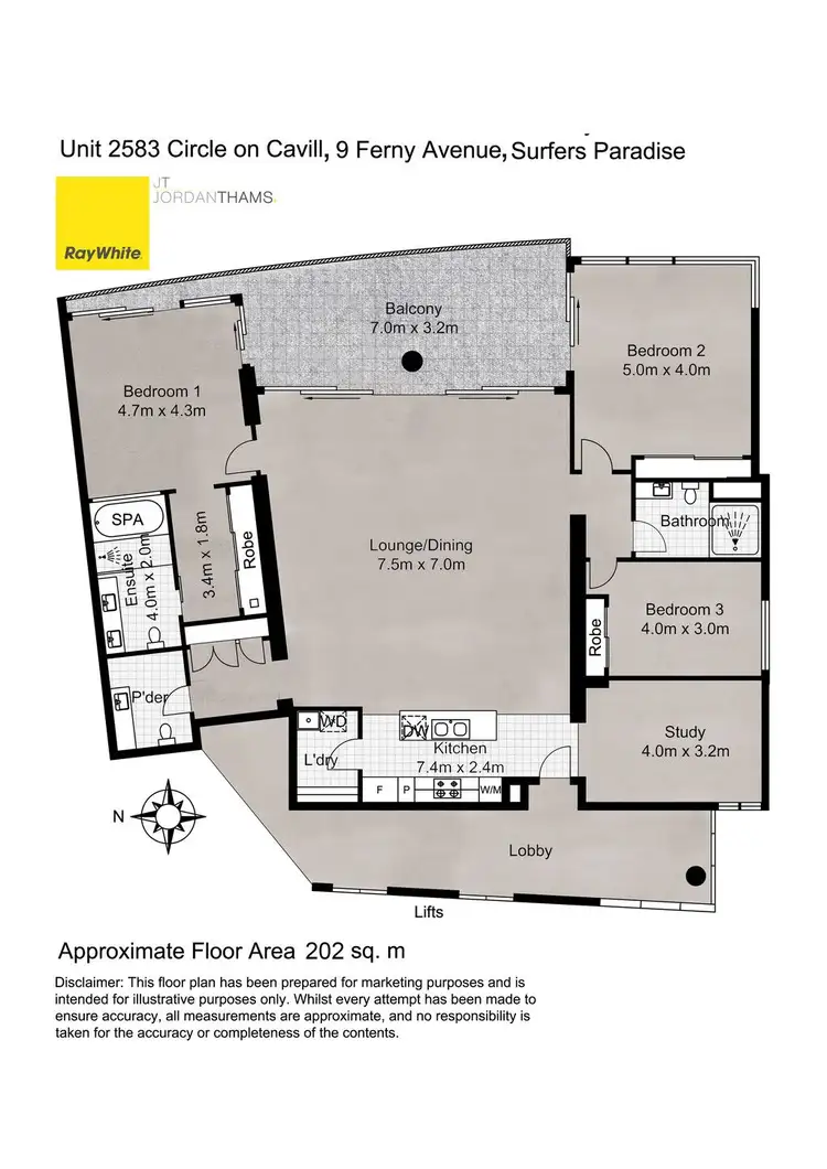 Floorplan of Homely apartment listing, 2583/9 Ferny Avenue, Surfers Paradise QLD 4217