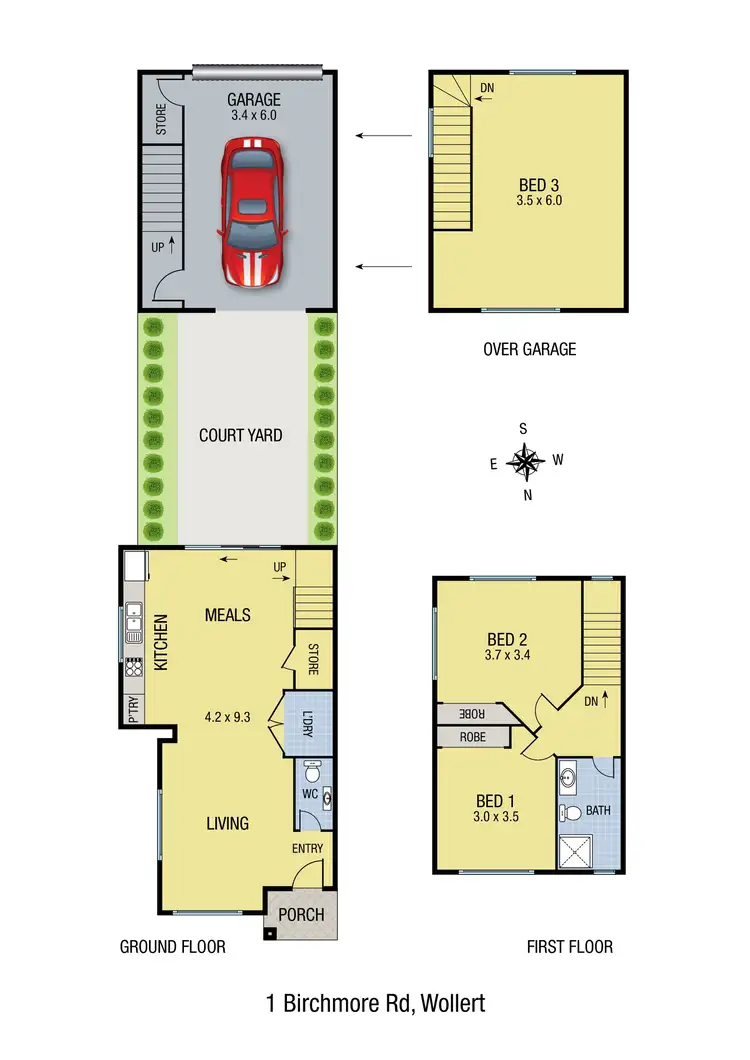 Floorplan of Homely townhouse listing, 1 Birchmore Road, Wollert VIC 3750