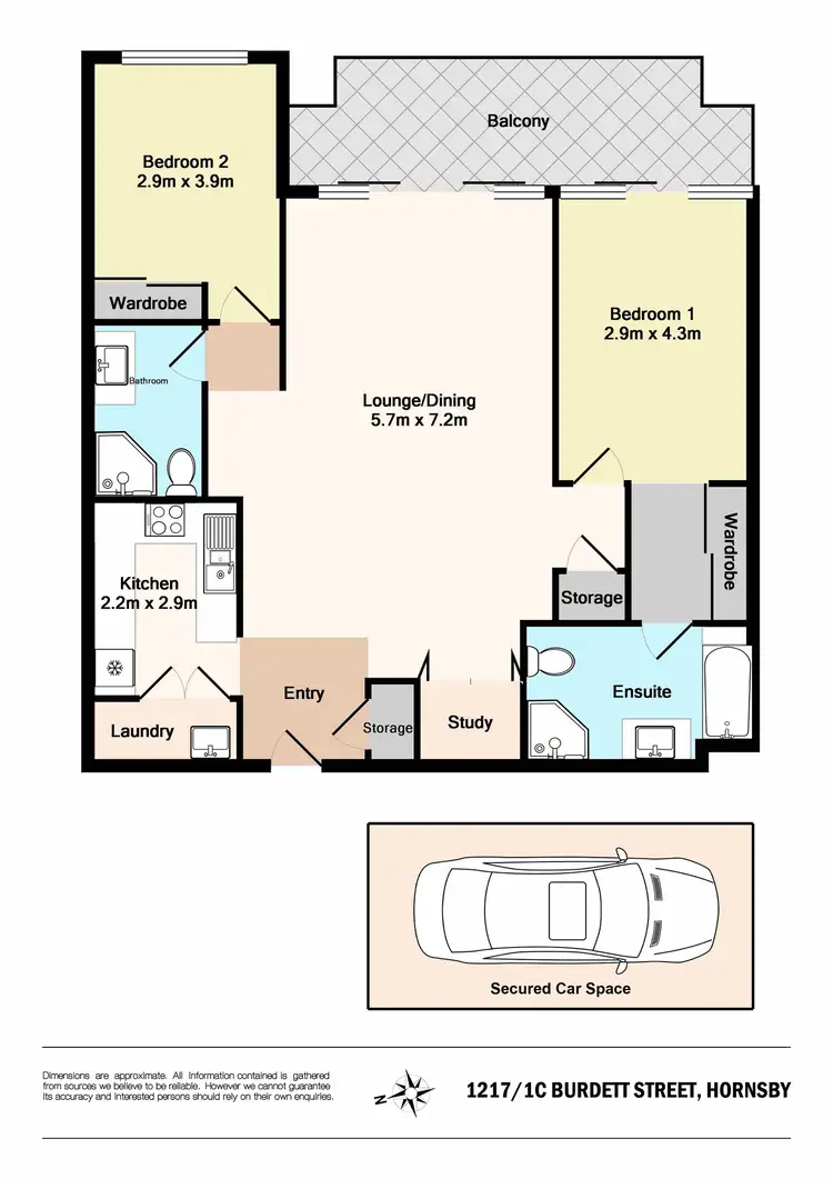 Floorplan of Homely apartment listing, 1217/1C Burdett Street, Hornsby NSW 2077