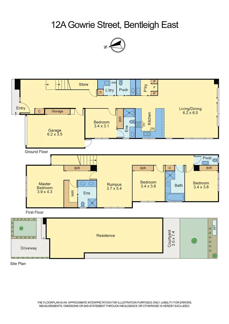 Floorplan of Homely townhouse listing, 12A Gowrie Street, Bentleigh East VIC 3165