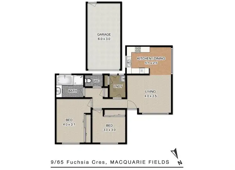 Floorplan of Homely villa listing, Villa 9/65 Fuchsia Crescent, Macquarie Fields NSW 2564