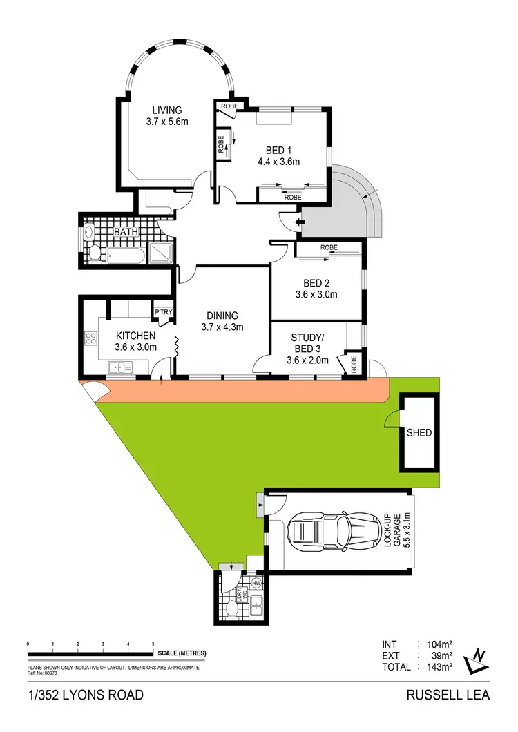 Floorplan of Homely apartment listing, 1/352 Lyons Road, Russell Lea NSW 2046