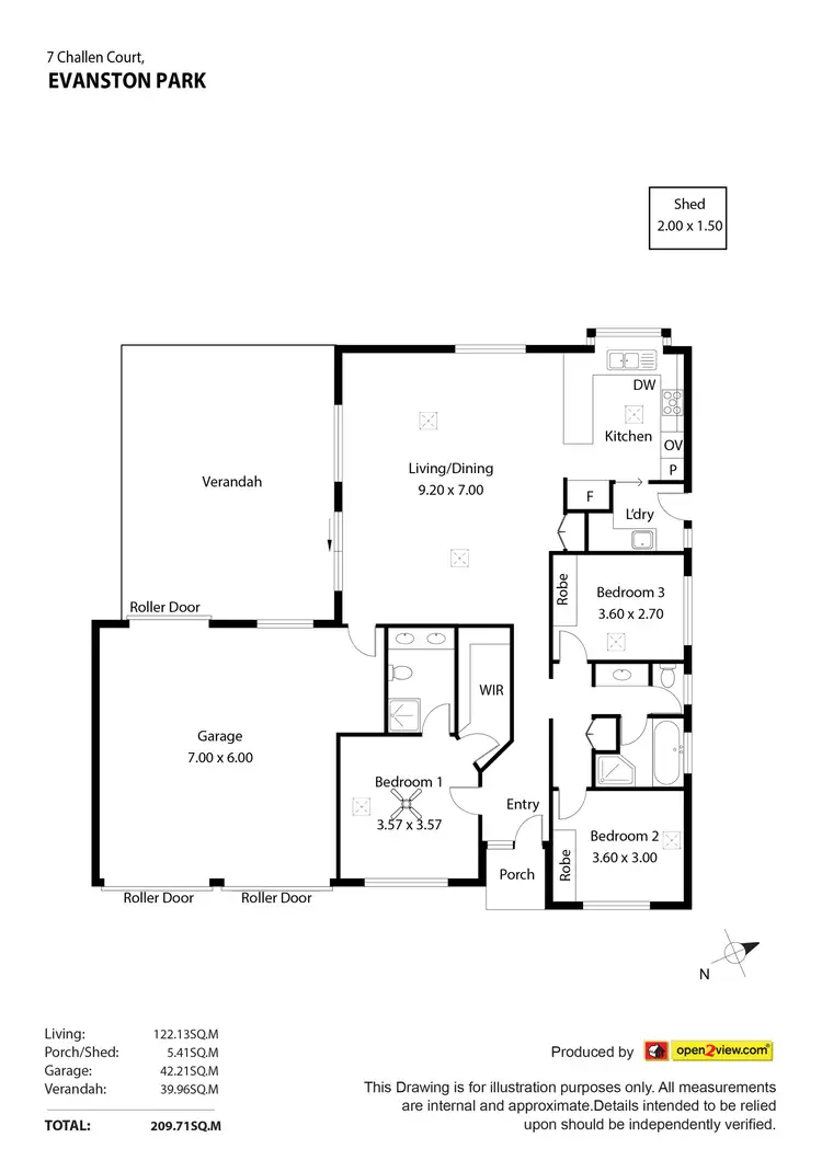 Floorplan of Homely house listing, 7 Challen Court, Evanston Park SA 5116