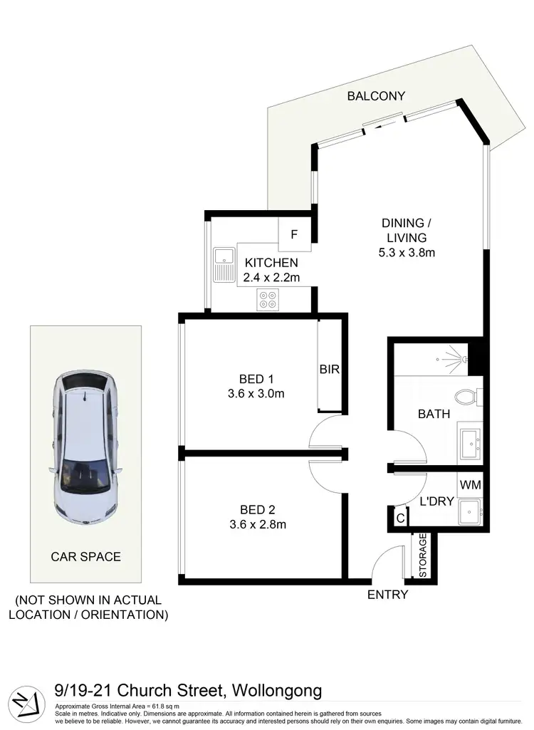 Floorplan of Homely unit listing, 9/19-21 Church Street, Wollongong NSW 2500