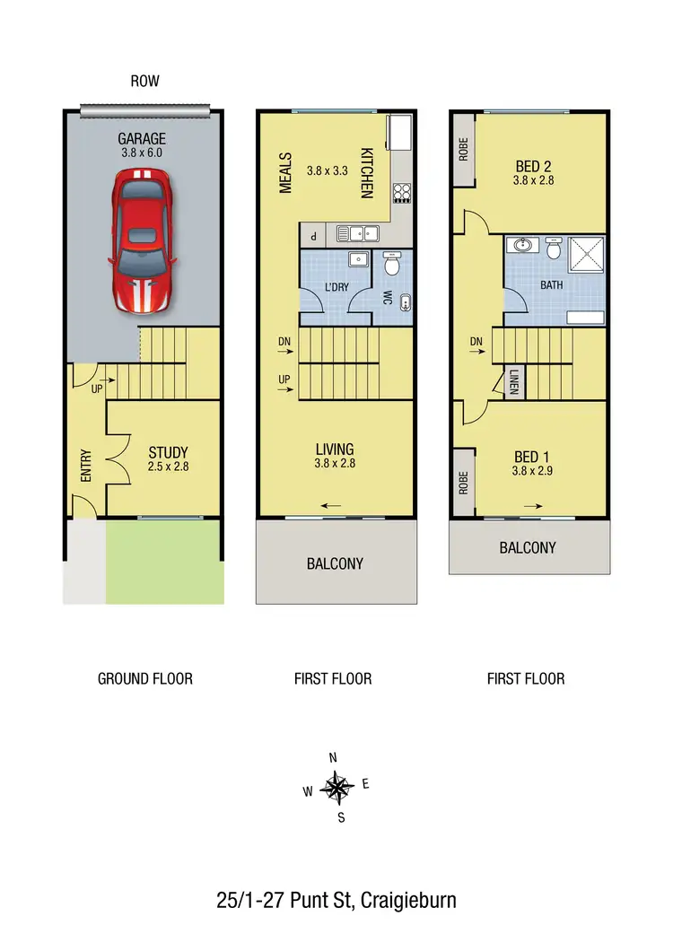 Floorplan of Homely townhouse listing, 25/1-27 Punt Street, Craigieburn VIC 3064