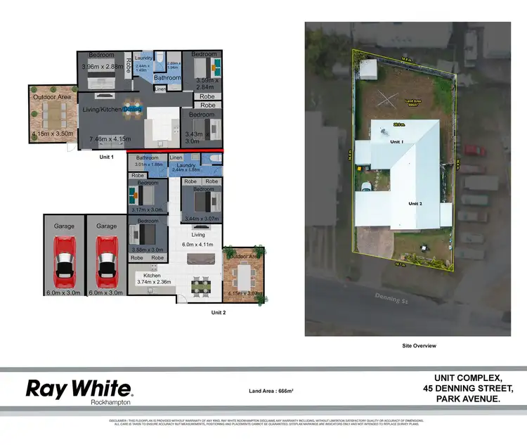 Floorplan of Homely semi-detached listing, 1 & 2/45 Denning Street, Park Avenue QLD 4701