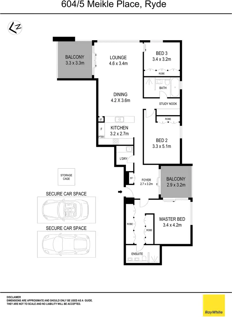 Floorplan of Homely apartment listing, 604W/5 Meikle Place, Ryde NSW 2112
