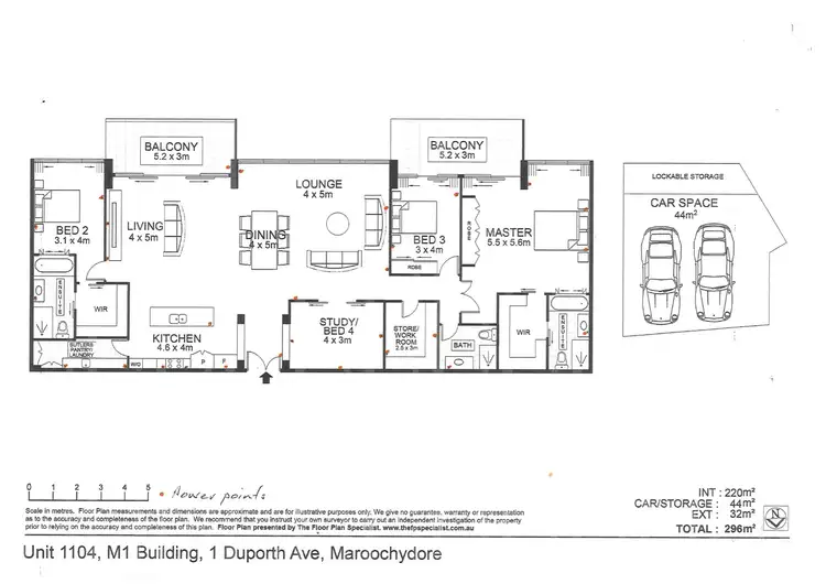 Floorplan of Homely unit listing, 1104/1-7 Duporth Avenue, Maroochydore QLD 4558