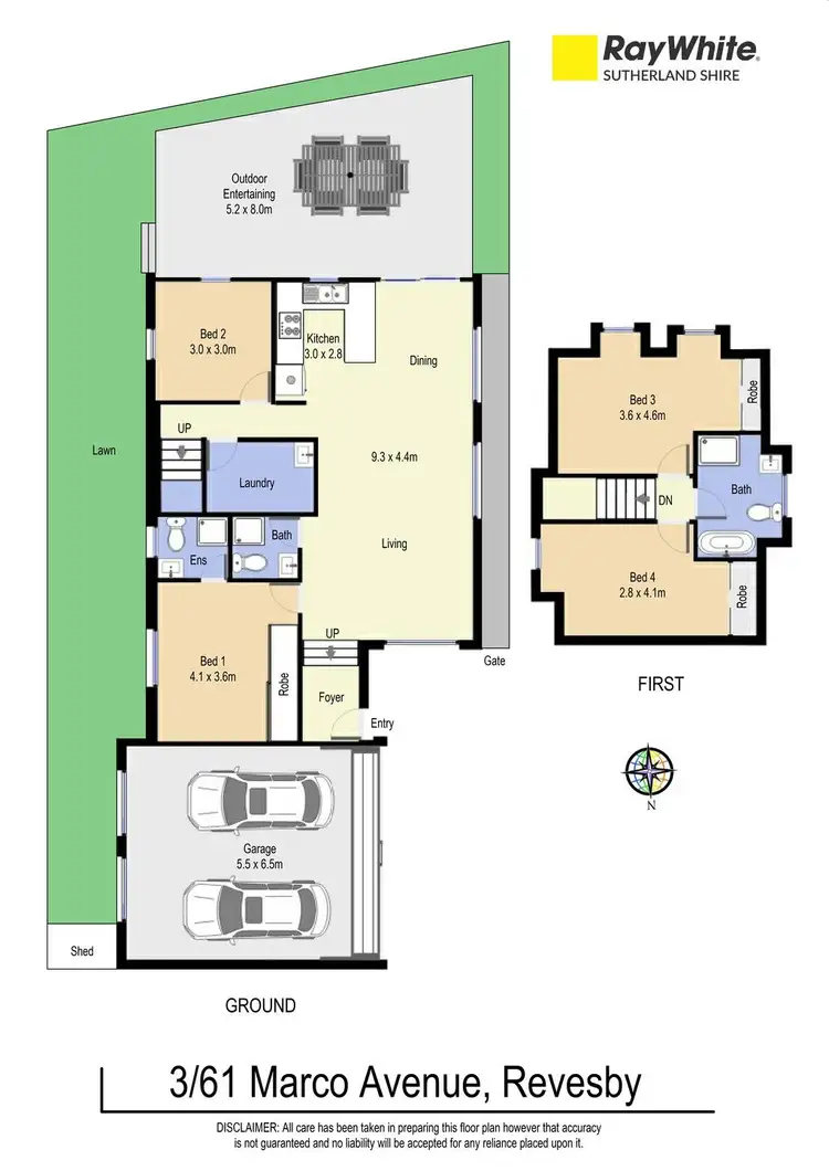 Floorplan of Homely townhouse listing, 3/61 Marco Avenue, Revesby NSW 2212