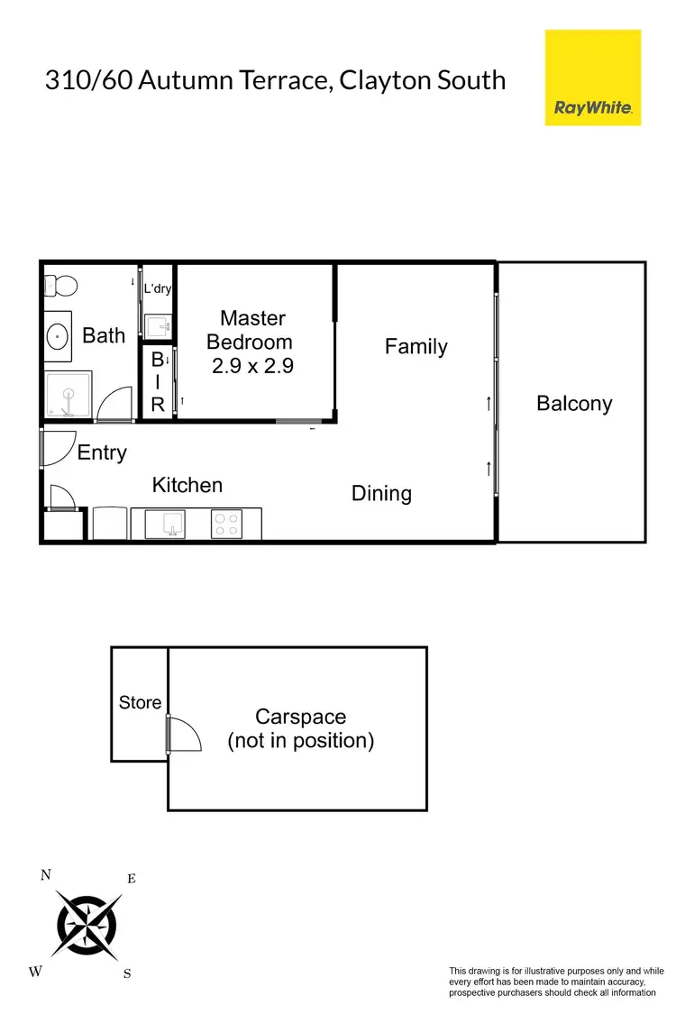 Floorplan of Homely apartment listing, 310/60 Autumn Terrace, Clayton South VIC 3169