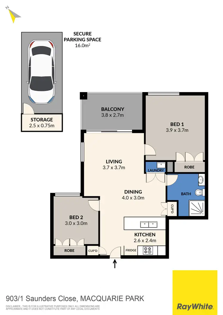 Floorplan of Homely apartment listing, 903/1 Saunders Close, Macquarie Park NSW 2113
