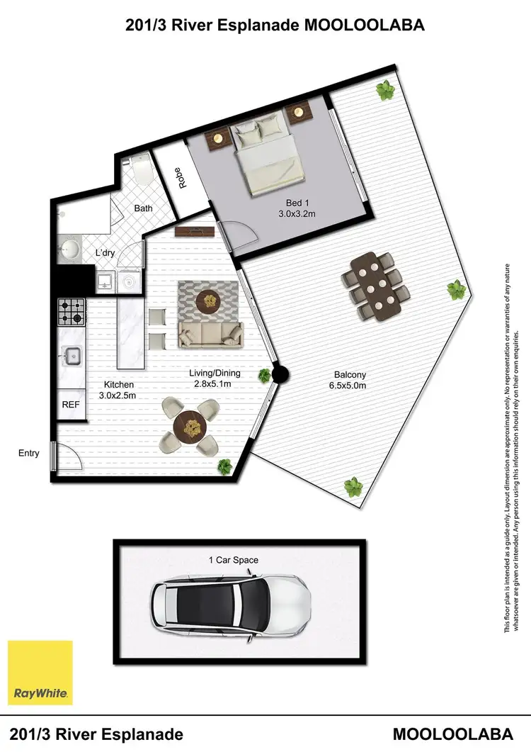 Floorplan of Homely unit listing, 201/3 River Esplanade, Mooloolaba QLD 4557