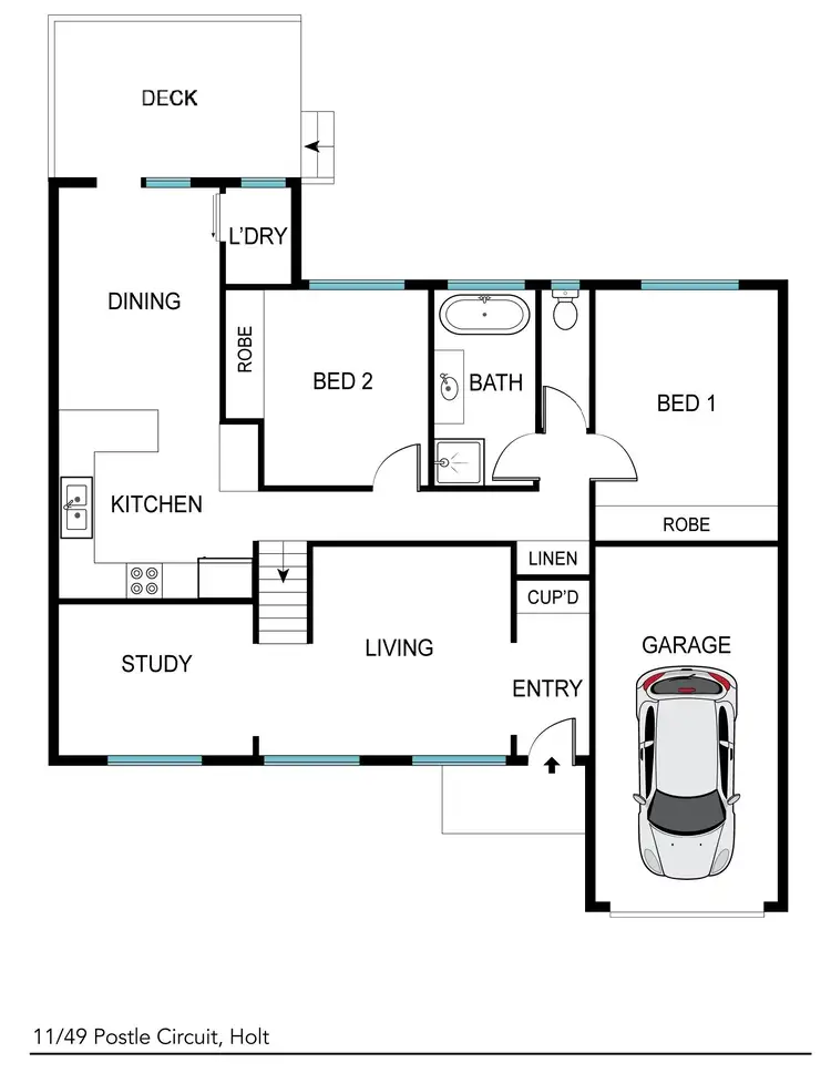 Floorplan of Homely townhouse listing, 11/49 Postle Circuit, Holt ACT 2615