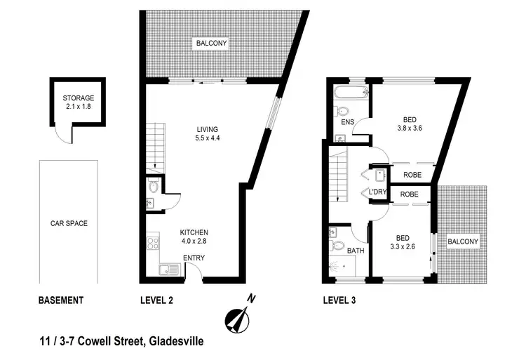 Floorplan of Homely apartment listing, 11/3-7 Cowell Street, Gladesville NSW 2111