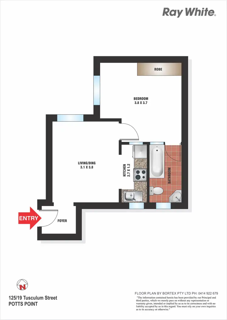 Floorplan of Homely apartment listing, 125/19 Tusculum Street, Potts Point NSW 2011