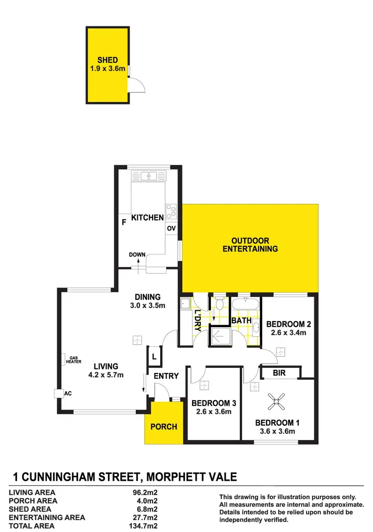 Floorplan of Homely house listing, 1 Cunningham Street, Morphett Vale SA 5162