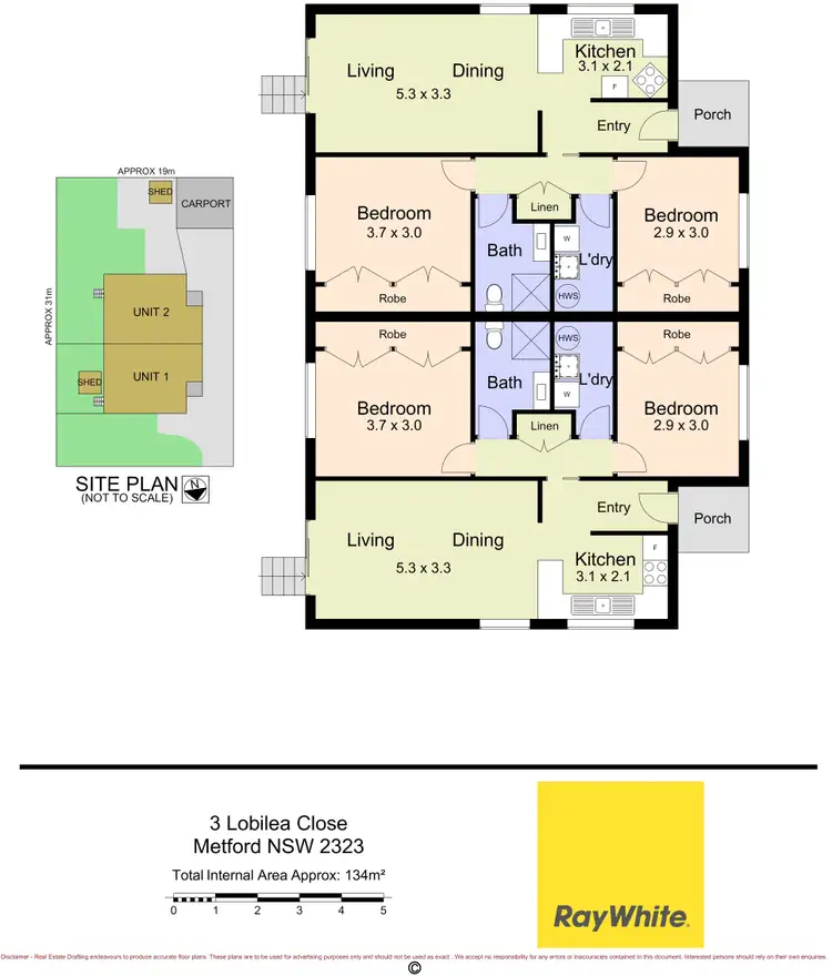 Floorplan of Homely block of units listing, 1-2/3 Lobelia Close, Metford NSW 2323
