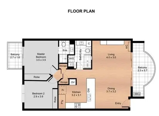 Floorplan of Homely unit listing, 14/6 Purli Street, Chevron Island QLD 4217