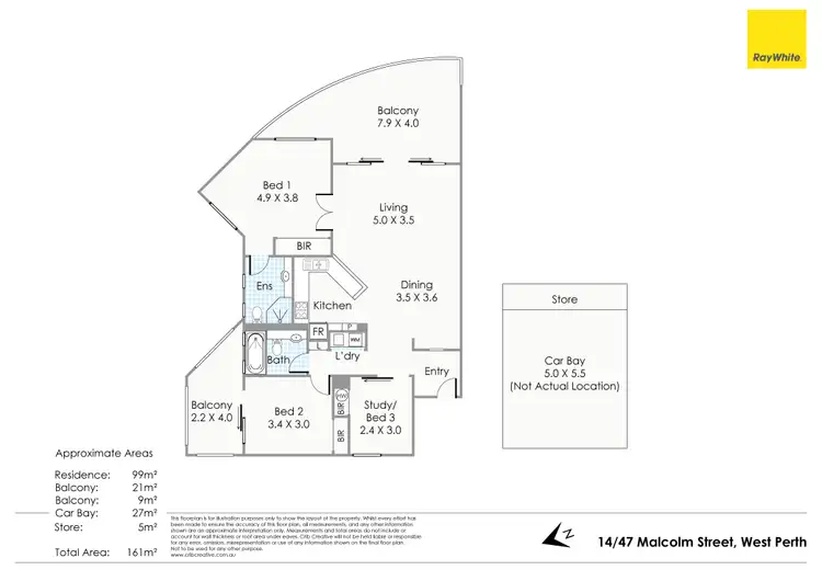 Floorplan of Homely apartment listing, 15/47 Malcolm Street, West Perth WA 6005