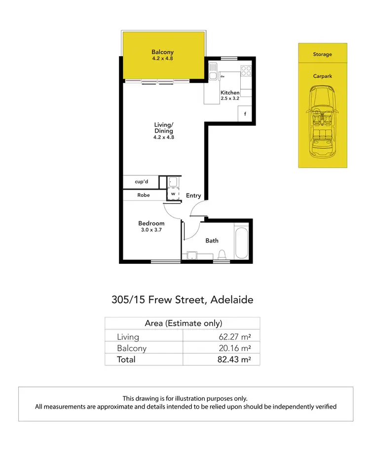 Floorplan of Homely apartment listing, 305/15 Frew Street, Adelaide SA 5000