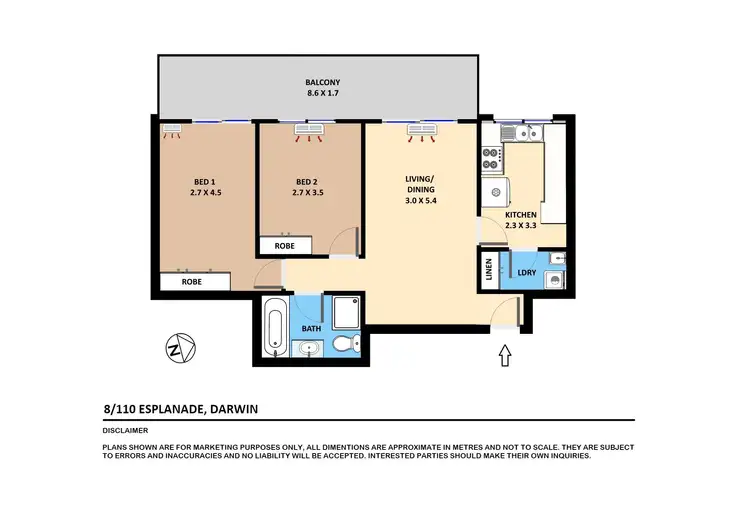Floorplan of Homely unit listing, 8/110 Esplanade, Darwin City NT 800