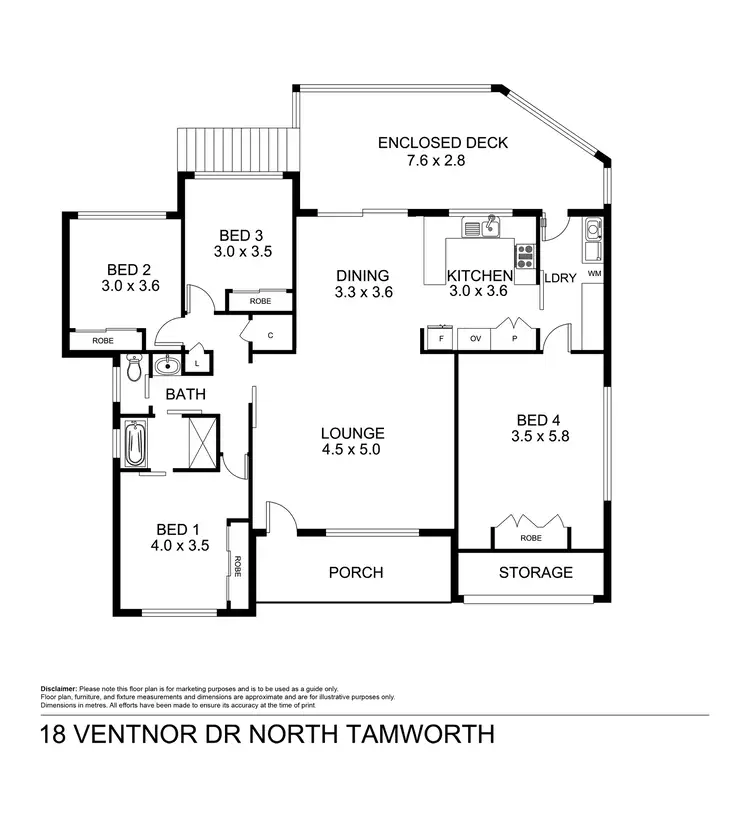 Floorplan of Homely house listing, 18 Ventnor Drive, Tamworth NSW 2340