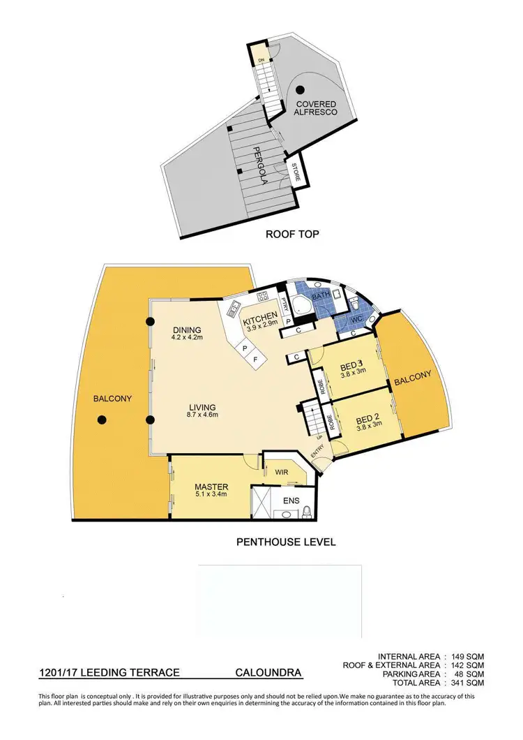 Floorplan of Homely unit listing, Unit 1201/17 Leeding Terrace, Caloundra QLD 4551