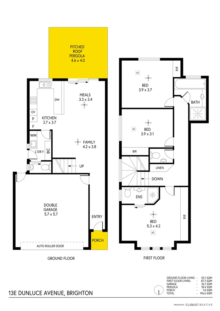 Floorplan of Homely townhouse listing, 13E Dunluce Avenue, Brighton SA 5048