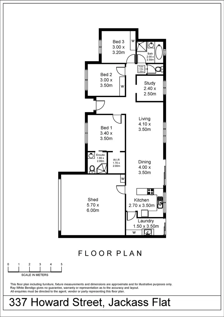 Floorplan of Homely house listing, 337 Howard Street, Jackass Flat VIC 3556