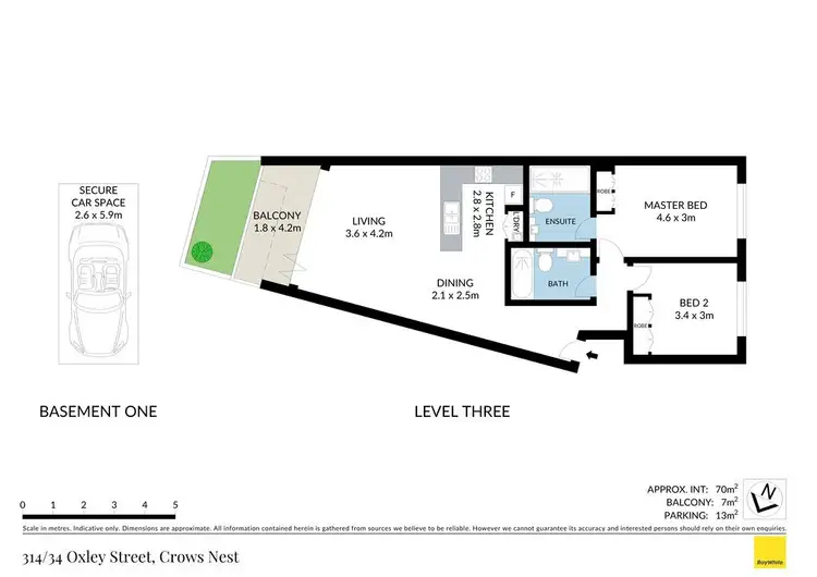 Floorplan of Homely apartment listing, 314/34 Oxley Street, Crows Nest NSW 2065