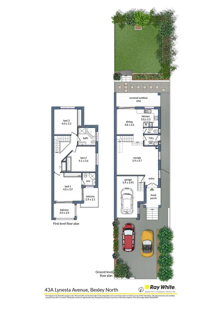 Floorplan of Homely semi-detached listing, 43A Lynesta Avenue, Bexley North NSW 2207