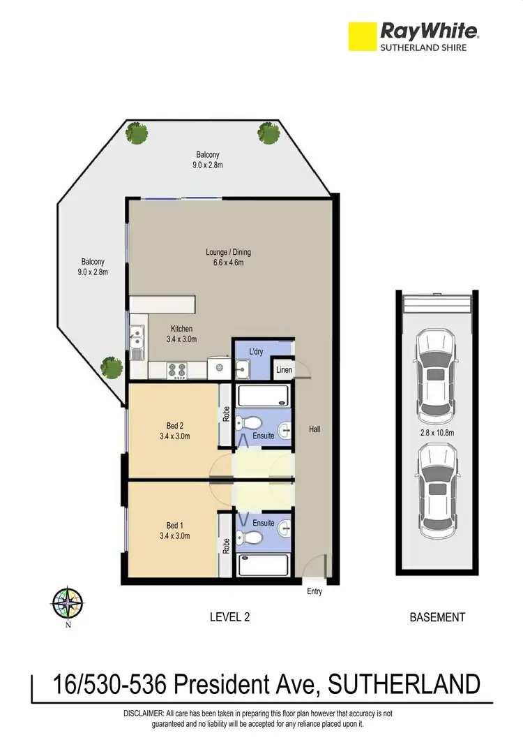 Floorplan of Homely apartment listing, 16/530-536 President Avenue, Sutherland NSW 2232