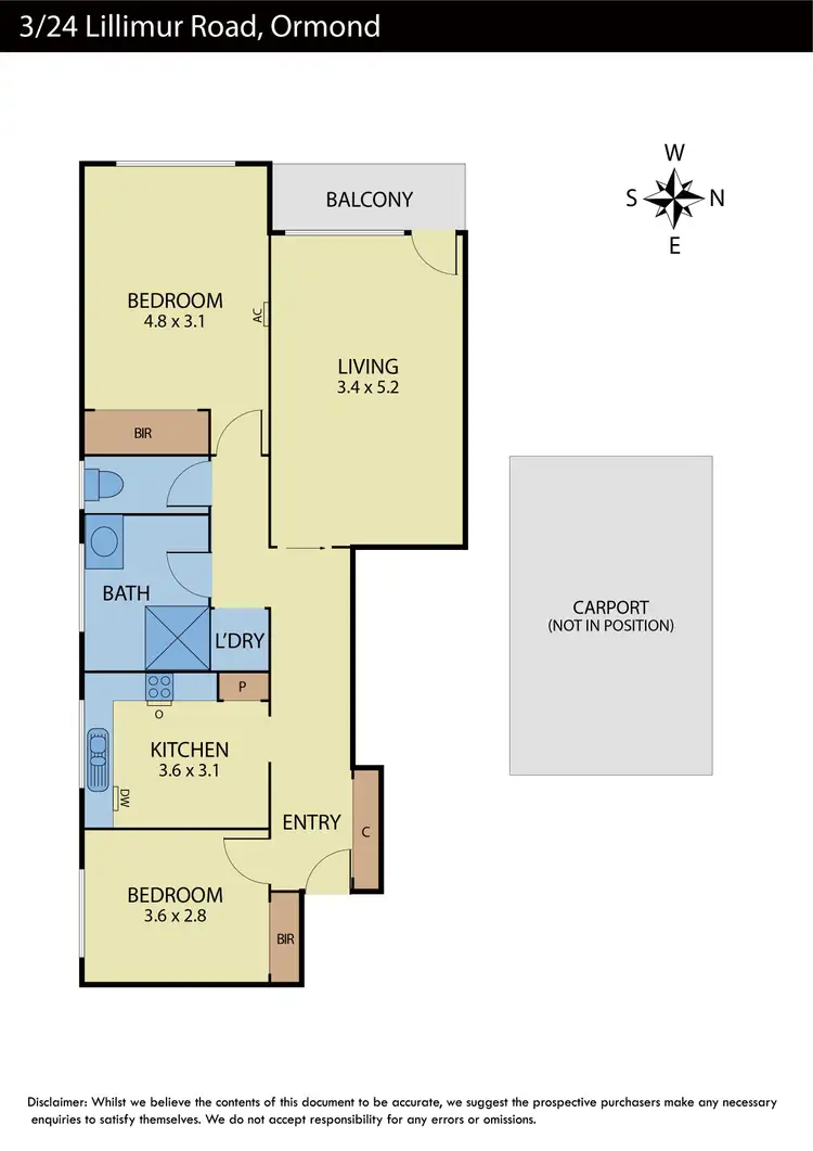 Floorplan of Homely apartment listing, 3/24 Lillimur Road, Ormond VIC 3204