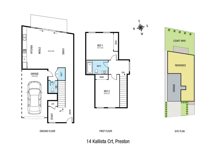 Floorplan of Homely townhouse listing, 14 Kallista Court, Preston VIC 3072