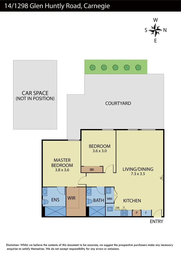 Floorplan of Homely apartment listing, 14/1298 Glen Huntly Road, Carnegie VIC 3163