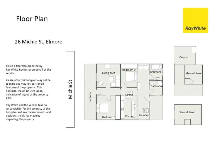Floorplan of Homely house listing, 26 Michie Street, Elmore VIC 3558