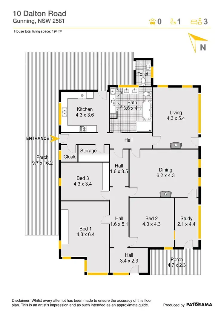 Floorplan of Homely house listing, 10 Dalton Road, Gunning NSW 2581
