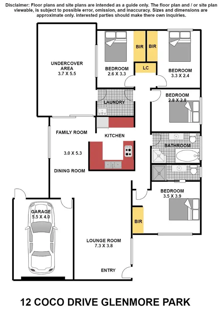 Floorplan of Homely house listing, 12 Coco Drive, Glenmore Park NSW 2745