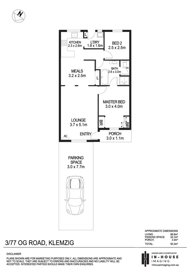 Floorplan of Homely unit listing, 3/77 O G Road, Klemzig SA 5087