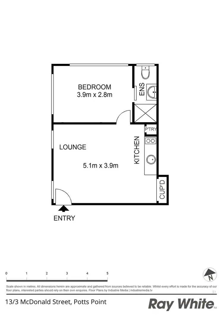 Floorplan of Homely apartment listing, 13/3 McDonald Street, Potts Point NSW 2011