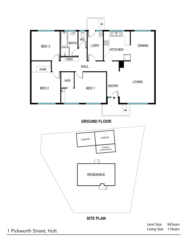 Floorplan of Homely house listing, 1 Pickworth Street, Holt ACT 2615