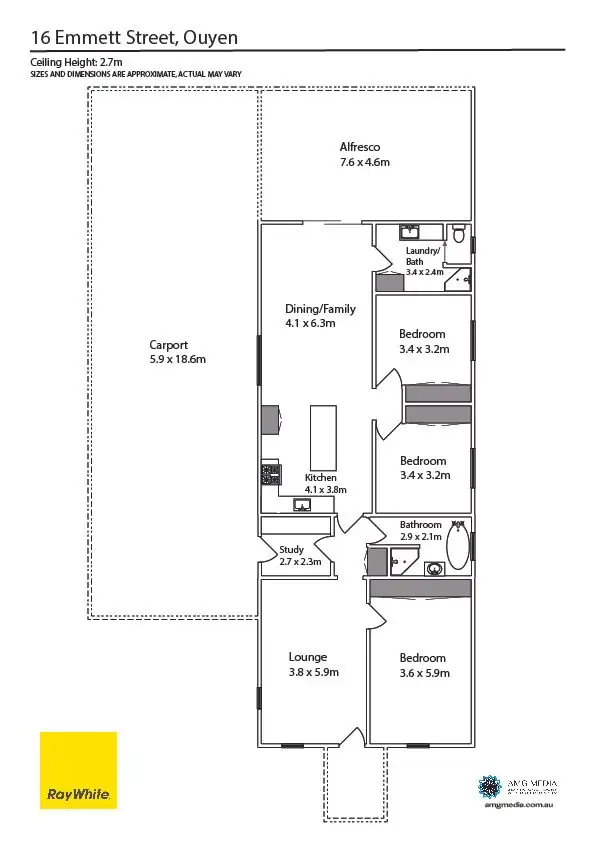 Floorplan of Homely house listing, 16 Emmett Street, Ouyen VIC 3490