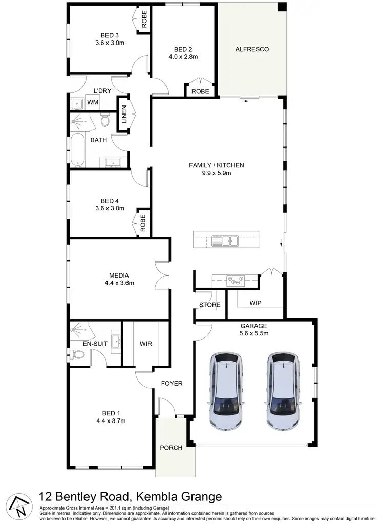 Floorplan of Homely house listing, 12 Bentley Road, Kembla Grange NSW 2526