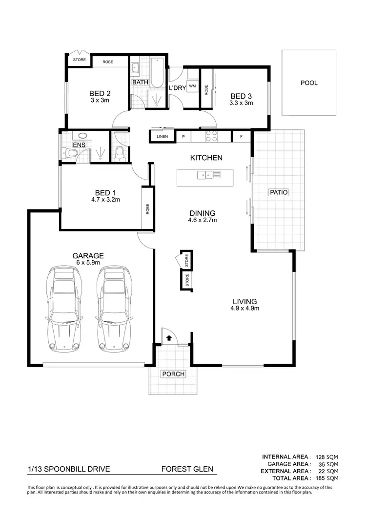 Floorplan of Homely house listing, 1/13 Spoonbill Drive, Forest Glen QLD 4556