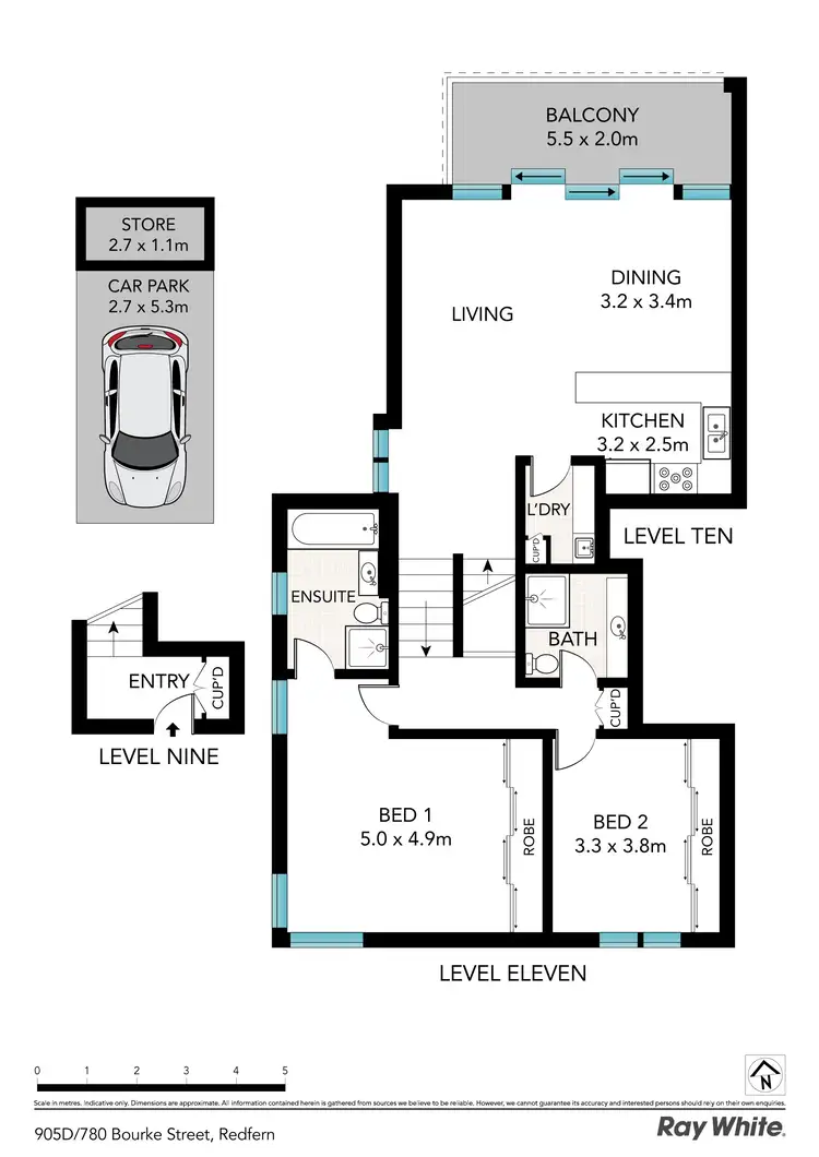 Floorplan of Homely apartment listing, D905/780 Bourke Street, Redfern NSW 2016