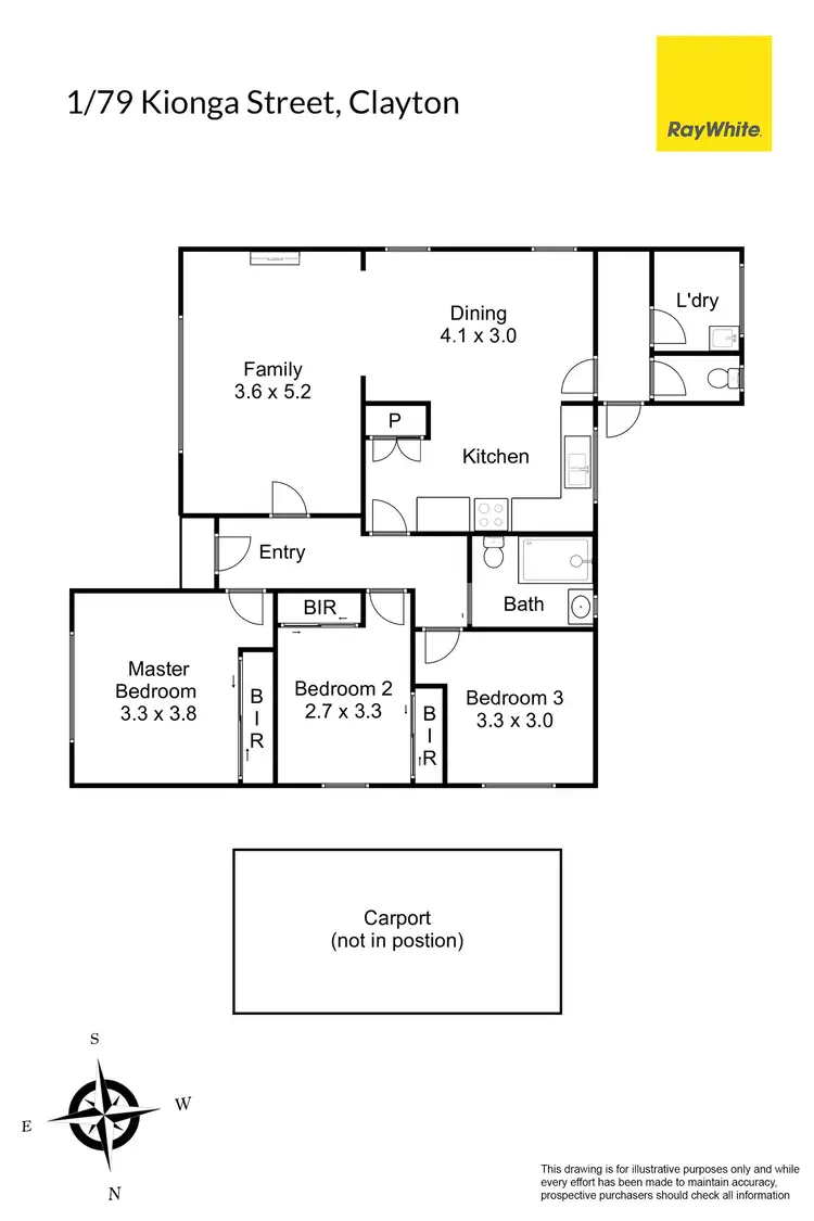 Floorplan of Homely unit listing, 1/79 Kionga Street, Clayton VIC 3168